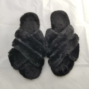 INC Glitter Criss Cross Slippers 7 8